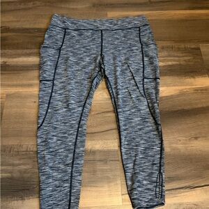 Women’s Grey Space-Dye Active Leggings with Contrast Seams Size XXL